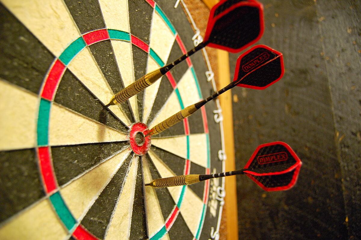 darts in dartboard